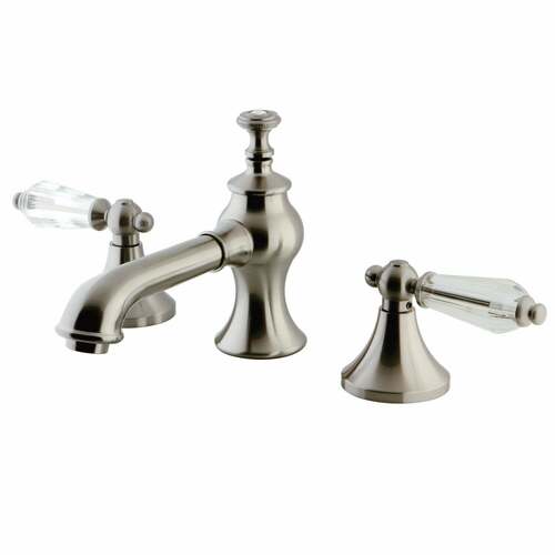 Kingston Brass KC7068WLL Wilshire Widespread Bathroom Faucet, Brass Pop-Up, Brushed Nickel