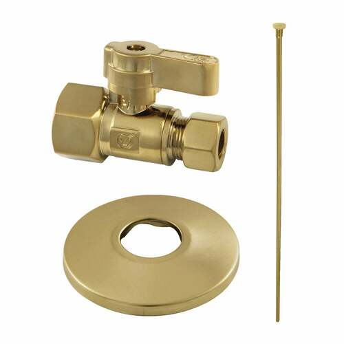 Kingston Brass KF43157TKF20 Brushed Brass Toilet Supply Kit, 1/2