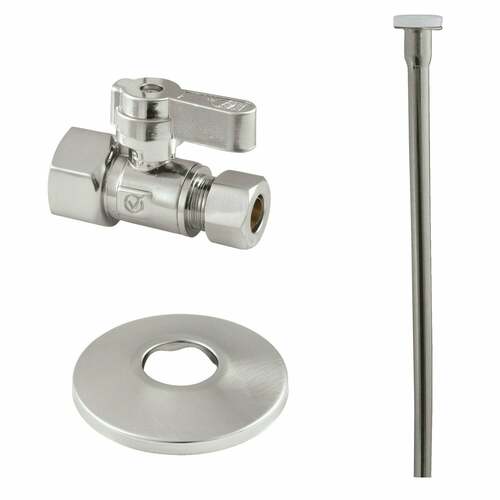 Kingston Brass KF43158TKF20 Brushed Nickel Toilet Supply Kit, 1/2