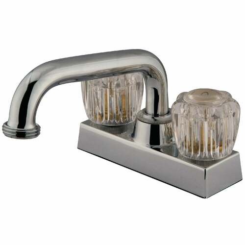 Kingston Brass KF460 Polished Chrome Double-Handle 2-Hole Deck Mount Laundry Faucet