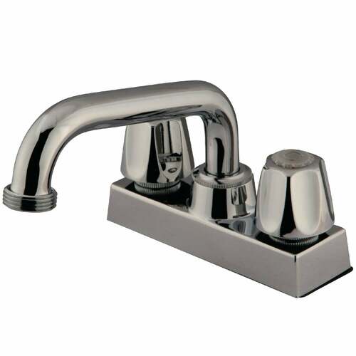 Kingston Brass KF461 Polished Chrome Double-Handle 2-Hole Deck Mount Laundry Faucet