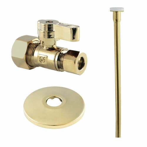 Kingston Brass KF53352TKF20 Polished Brass Toilet Supply Kit, 5/8