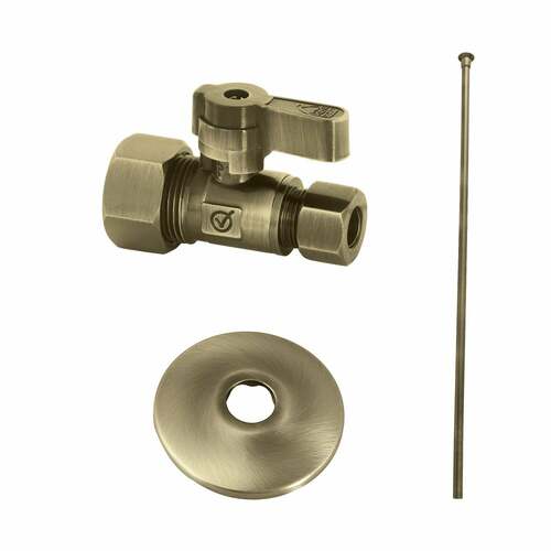 Kingston Brass KF53353TKF20 Antique Brass Toilet Supply Kit, 5/8