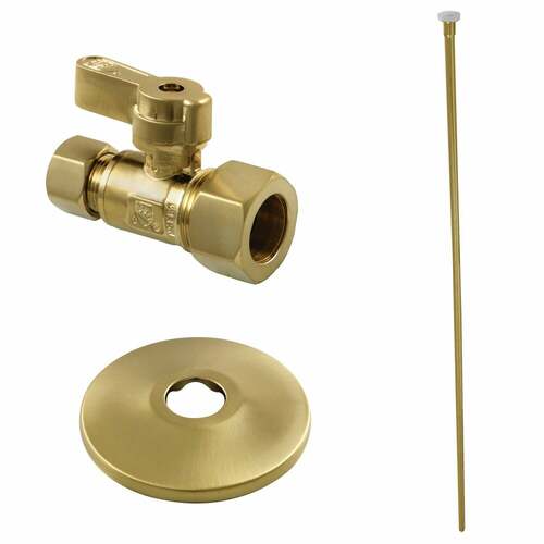 Kingston Brass KF53357TKF20 Brushed Brass Toilet Supply Kit, 5/8