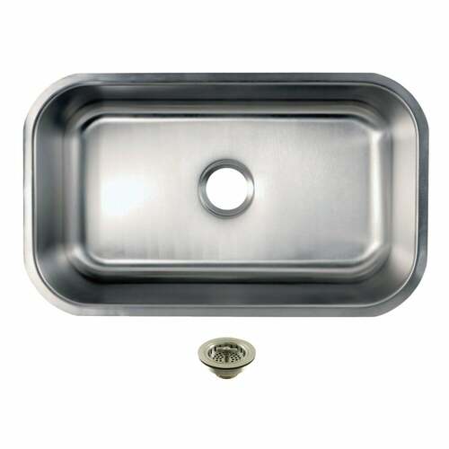 Kingston Brass KGKUS30188 KGKUS30188 Undermount Single Bowl Kitchen Sink, Stainless Steel/Brushed Nickel