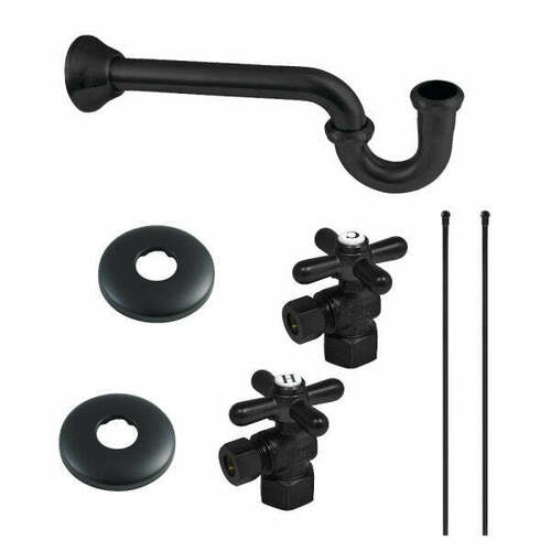 Kingston Brass KPK100MBP Trimscape Traditional Sink Trim Kit with P-Trap, Matte Black