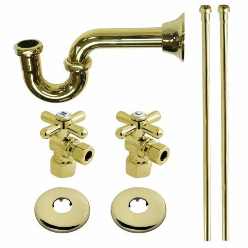 Kingston Brass KPK102P Trimscape Traditional Sink Trim Kit with P-Trap, Polished Brass