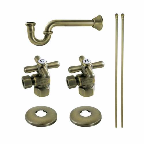 Kingston Brass KPK103P Trimscape Traditional Sink Trim Kit with P-Trap, Antique Brass