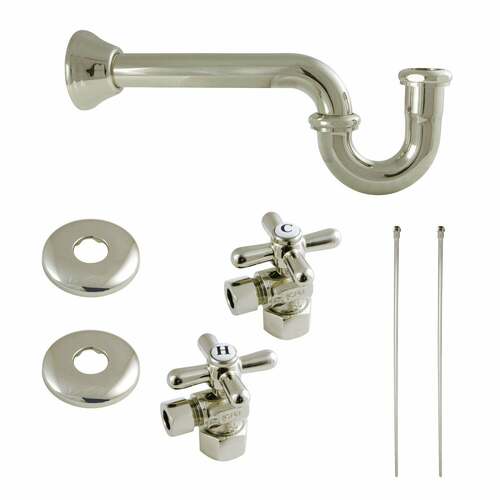 Kingston Brass KPK106P Trimscape Traditional Sink Trim Kit with P-Trap, Polished Nickel