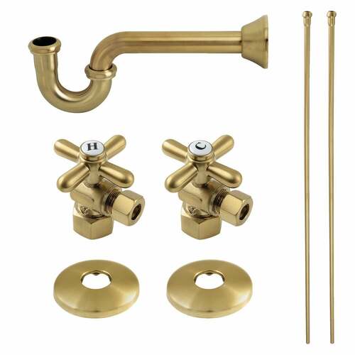 Kingston Brass KPK107P Trimscape Traditional Sink Trim Kit with P-Trap, Brushed Brass