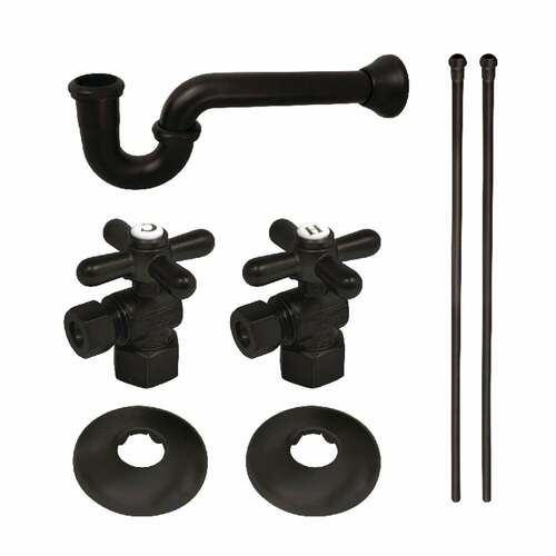 Kingston Brass KPK200 Gourmet Scape Matte Black Sink Trim Kit with P-Trap