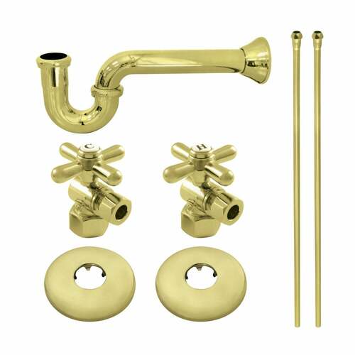 Kingston Brass KPK202 Gourmet Scape Traditional Sink Trim Kit with P-Trap, Polished Brass