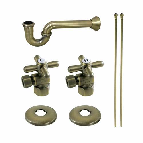 Kingston Brass KPK203 Gourmet Scape Antique Brass Sink Trim Kit with P-Trap