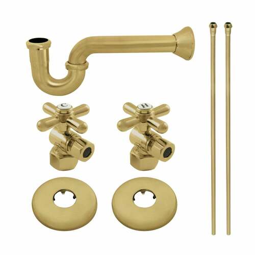 Kingston Brass KPK207 Gourmet Scape Traditional Sink Trim Kit with P-Trap, Brushed Brass