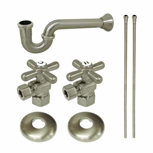 Kingston Brass KPK208 Gourmet Scape Traditional Sink Trim Kit with P-Trap, Brushed Nickel