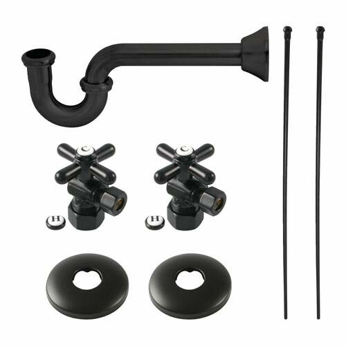 Kingston Brass KPK300 Trimscape Matte Black Traditional Plumbing Supply Kit Combo