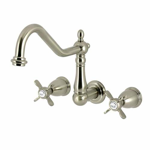 Kingston Brass KS1028BEX Essex Brushed Nickel Two-Handle Wall Mount Roman Tub Faucet