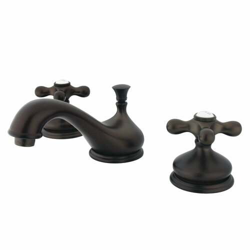 Kingston Brass KS1165AX Heritage Widespread Bathroom Faucet, Brass Pop-Up, Oil Rubbed Bronze