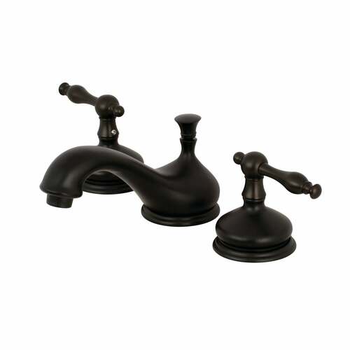 Kingston Brass KS1165NL Heritage Widespread Bathroom Faucet, Oil Rubbed Bronze with Brass Pop-Up