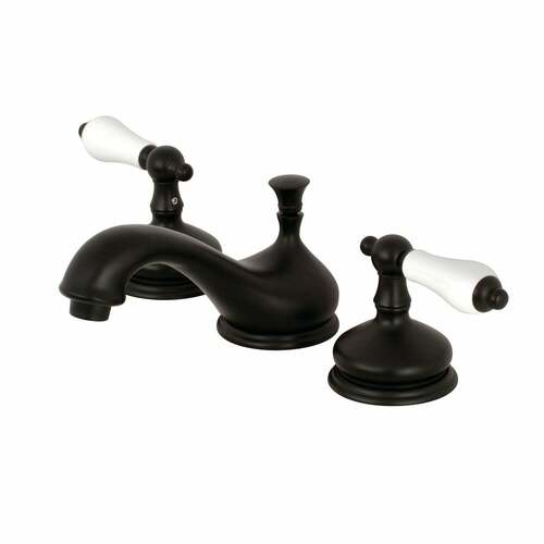 Kingston Brass KS1165PL Heritage Widespread Bathroom Faucet, Brass Pop-Up, Oil Rubbed Bronze