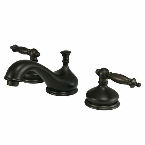 Kingston Brass KS1165TL Heritage Widespread Bathroom Faucet, Brass Pop-Up, Oil Rubbed Bronze