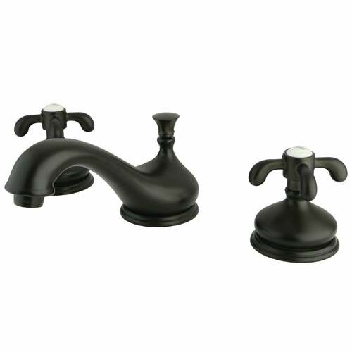 Kingston Brass KS1165TX French Country Widespread Bathroom Faucet, Oil Rubbed Bronze with Pop-Up