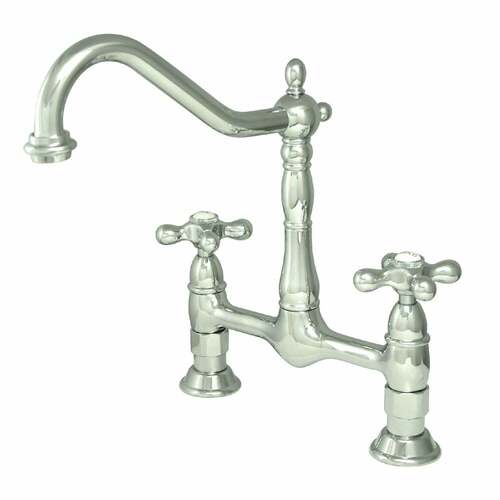Kingston Brass KS1171AX Heritage Bridge Polished Chrome Kitchen Faucet