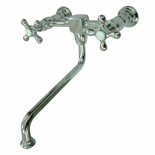 Kingston Brass KS1201AX Heritage Double-Handle Wall-Mount Kitchen Faucet, Polished Chrome