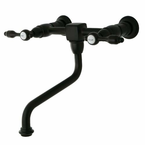 Kingston Brass KS1215TAL Tudor Double-Handle Wall Mount Faucet, Oil Rubbed Bronze