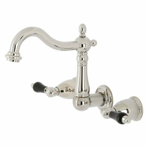 Kingston Brass KS1256PKL Duchess Double-Handle Wall Mount Faucet, Polished Nickel