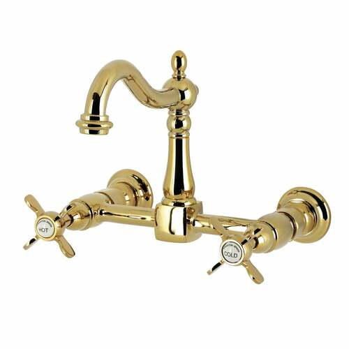 Kingston Brass KS1262BEX Essex Bridge Kitchen Faucet in Polished Brass