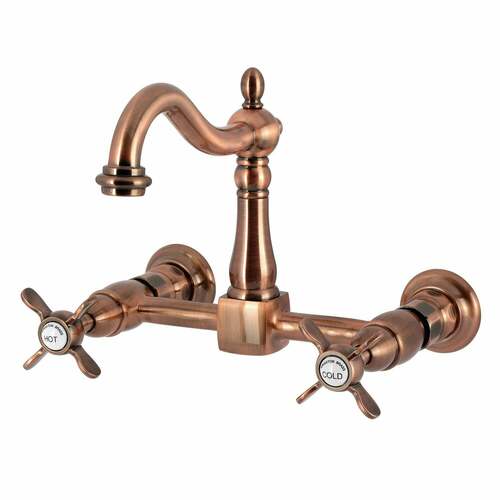 Kingston Brass KS126BEXAC Essex Antique Copper Bridge Kitchen Faucet