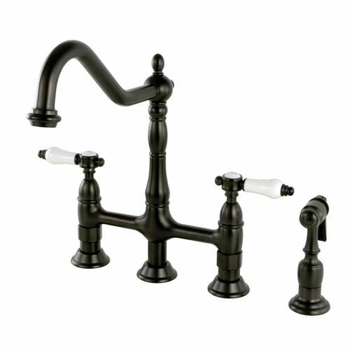 Kingston Brass KS1275BPLBS Bel-Air Kitchen Faucet with Brass Sprayer, Oil Rubbed Bronze