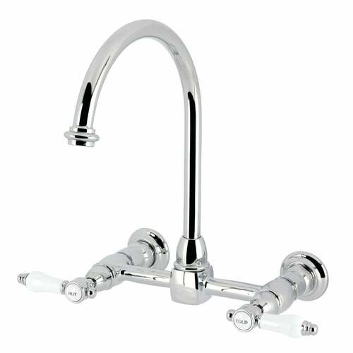 Kingston Brass KS1291BPL Bel-Air Polished Chrome Two-Handle Bridge Kitchen Faucet
