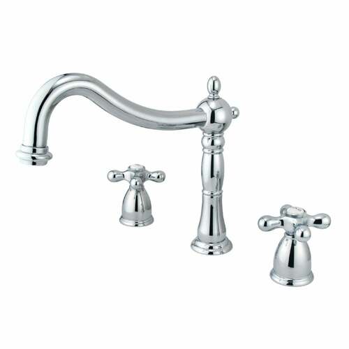 Kingston Brass KS1341AX Heritage Polished Chrome Two-Handle Deck Mount Roman Tub Faucet