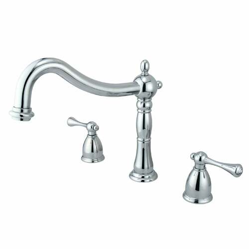 Kingston Brass KS1341BL Heritage Polished Chrome Two-Handle Deck Mount Roman Tub Faucet