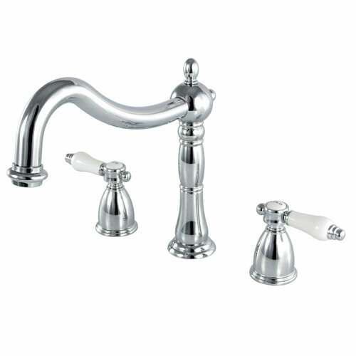 Kingston Brass KS1341BPL Bel-Air Polished Chrome Two-Handle Deck Mount Roman Tub Faucet
