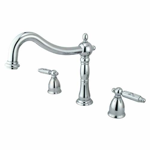 Kingston Brass KS1341GL Georgian Polished Chrome Two-Handle Deck Mount Roman Tub Faucet
