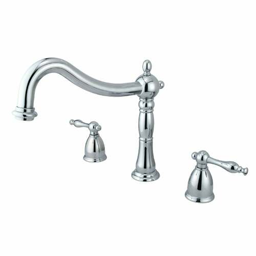 Kingston Brass KS1341NL Naples Polished Chrome Two-Handle Deck Mount Roman Tub Faucet