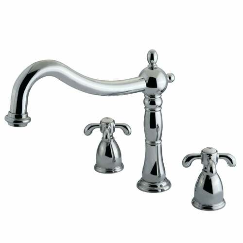 Kingston Brass KS1341TX French Country Two-Handle Deck Mount Tub Faucet, Polished Chrome