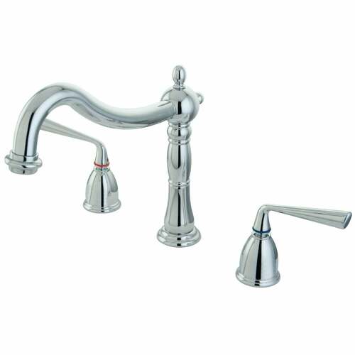 Kingston Brass KS1341ZL Silver Sage Two-Handle Deck Mount Roman Tub Faucet in Polished Chrome