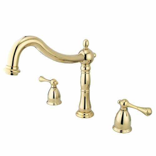 Kingston Brass KS1342BL Heritage Two-Handle Deck Mount Roman Tub Faucet in Polished Brass
