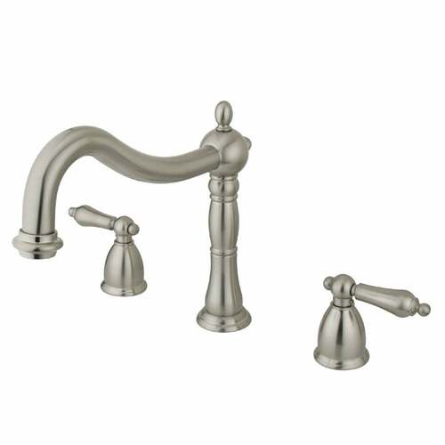 Kingston Brass KS1348AL Heritage Brushed Nickel Two-Handle Deck Mount Roman Tub Faucet