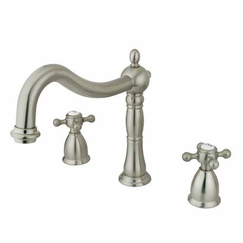 Kingston Brass KS1348BX Metropolitan Brushed Nickel Two-Handle Deck Mount Roman Tub Faucet