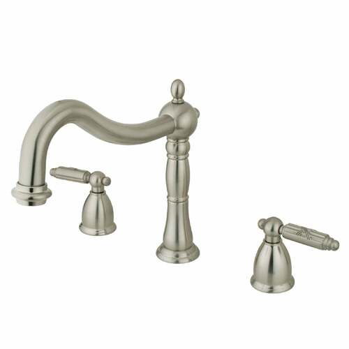 Kingston Brass KS1348GL Georgian Brushed Nickel Two-Handle Deck Mount Roman Tub Faucet