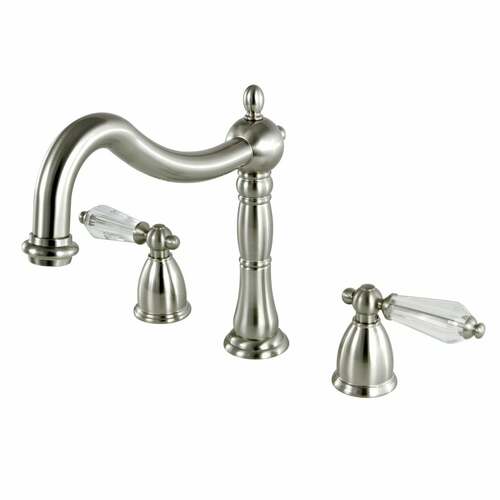 Kingston Brass KS1348WLL Wilshire Brushed Nickel Two-Handle Deck Mount Roman Tub Faucet