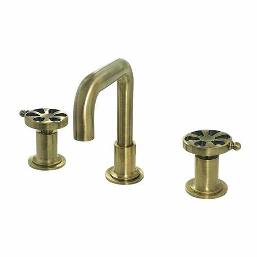 Kingston Brass KS142RXAB Belknap Antique Brass Widespread Bathroom Faucet with Pop-Up Drain