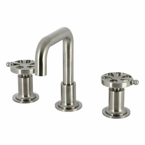 Kingston Brass KS142RXBN Belknap Brushed Nickel Widespread Bathroom Faucet with Pop-Up Drain