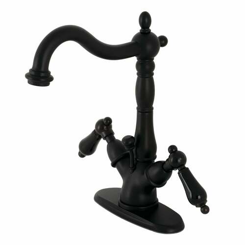 Kingston Brass KS1430PKL Duchess Matte Black Double-Handle 4