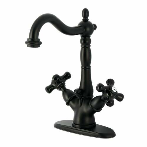 Kingston Brass KS1430PKX Duchess Matte Black Double-Handle 4
